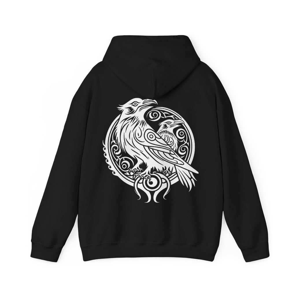 Odens Raven'sTribal Circle Adult Hoodie — Huginn and Muninn