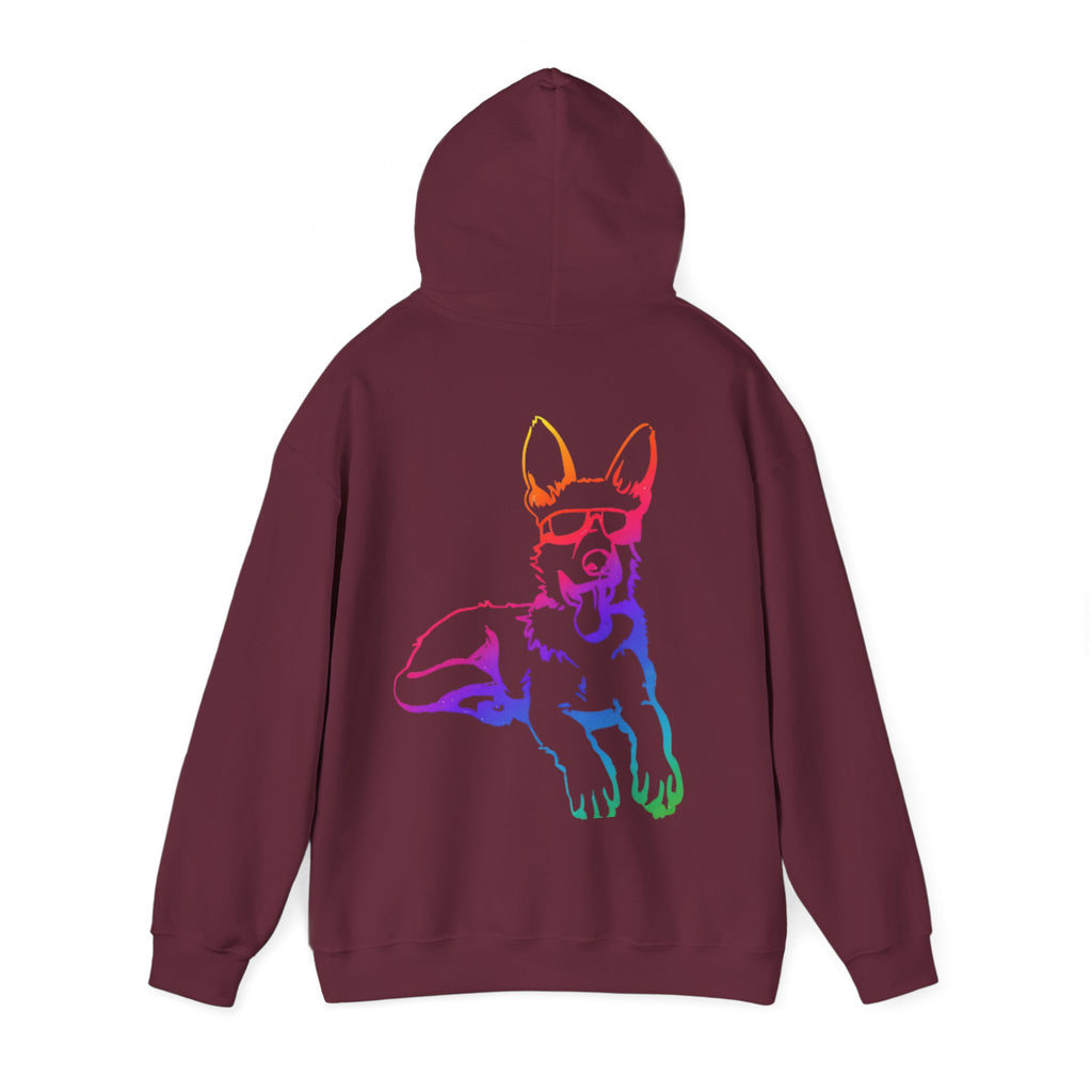 Rainbow Neon German Shepherd Hoodie |  Adults Hoodie