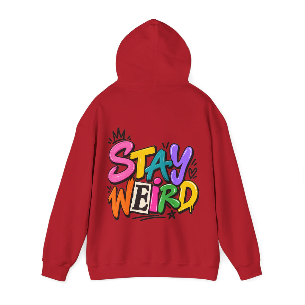 Stay Weird Adult Hoodie – Colorful Graffiti Graphic Hoodie