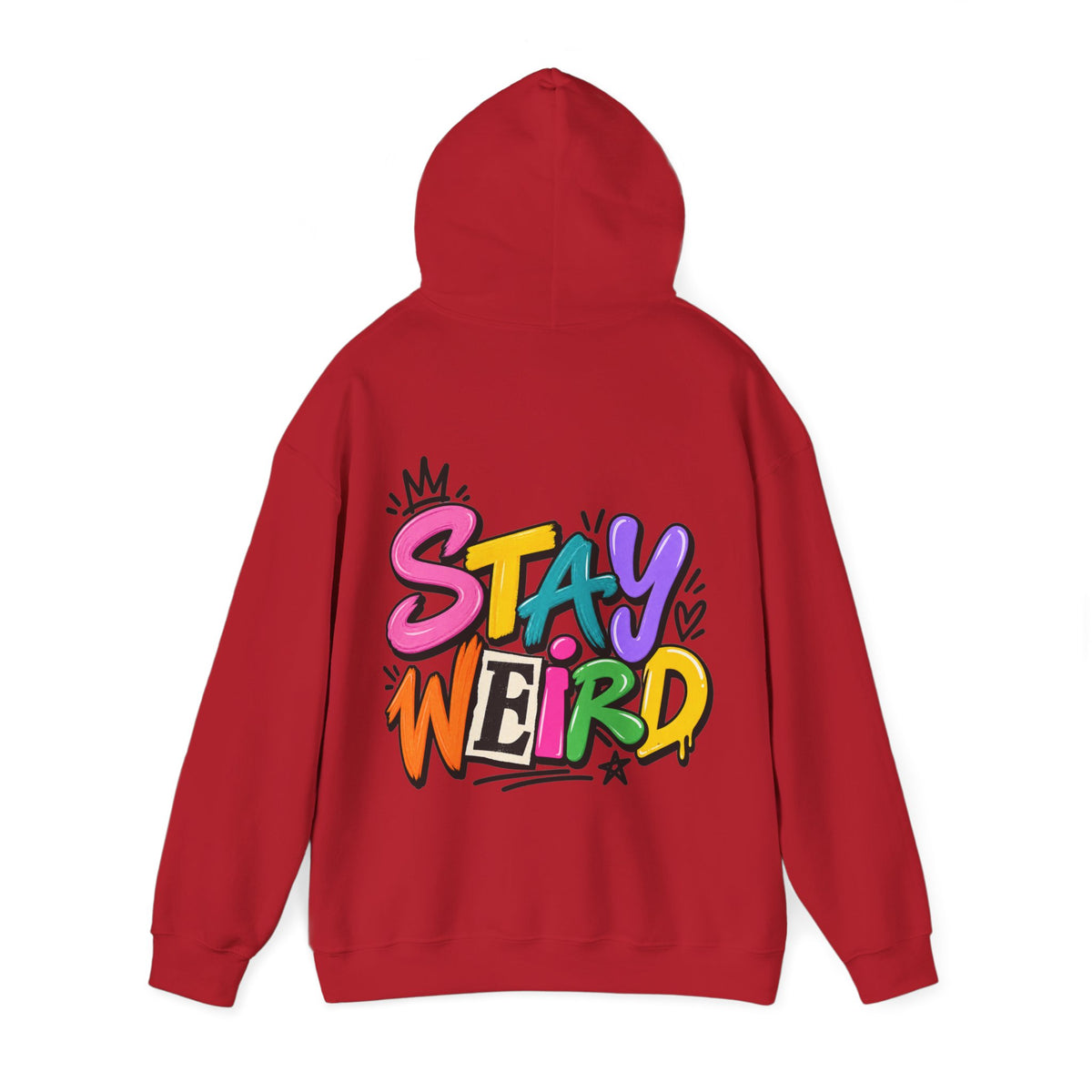Stay Weird Adult Hoodie – Colorful Graffiti Graphic Hoodie