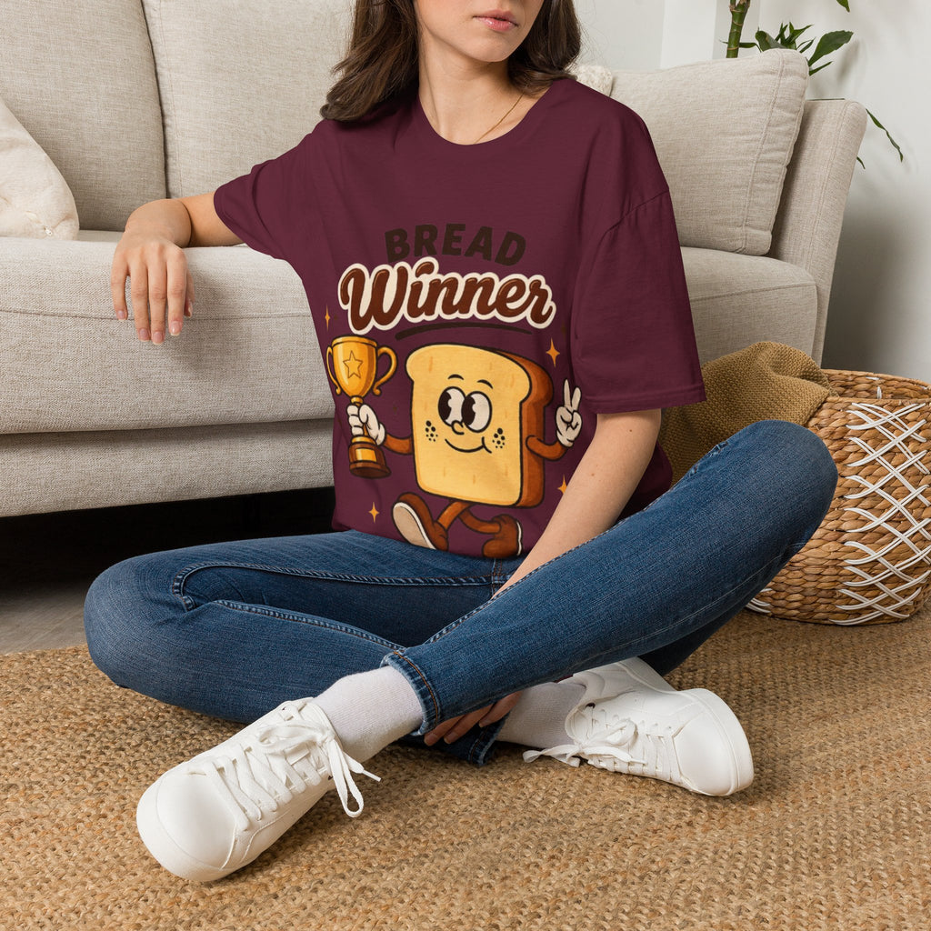Bread Winner Adult T‑Shirt — Funny Toast Cartoon Tee for Bakers & Breakfast Lovers