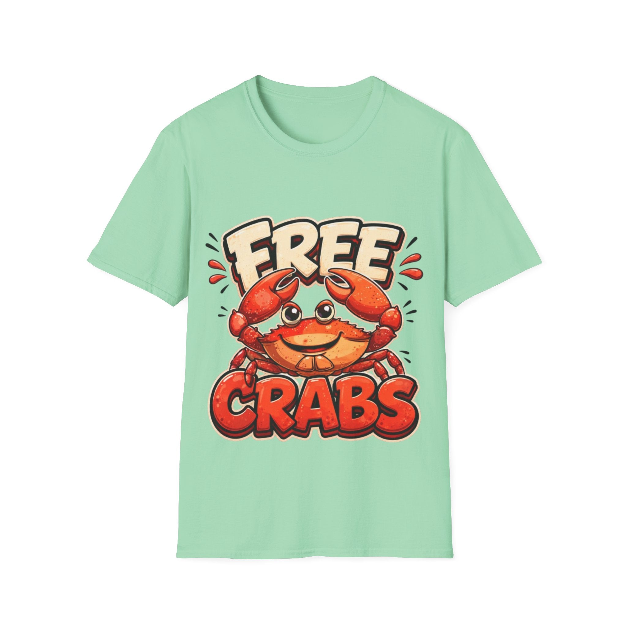 Free Crabs Adult T-Shirt — Funny Seafood Beach Graphic Tee