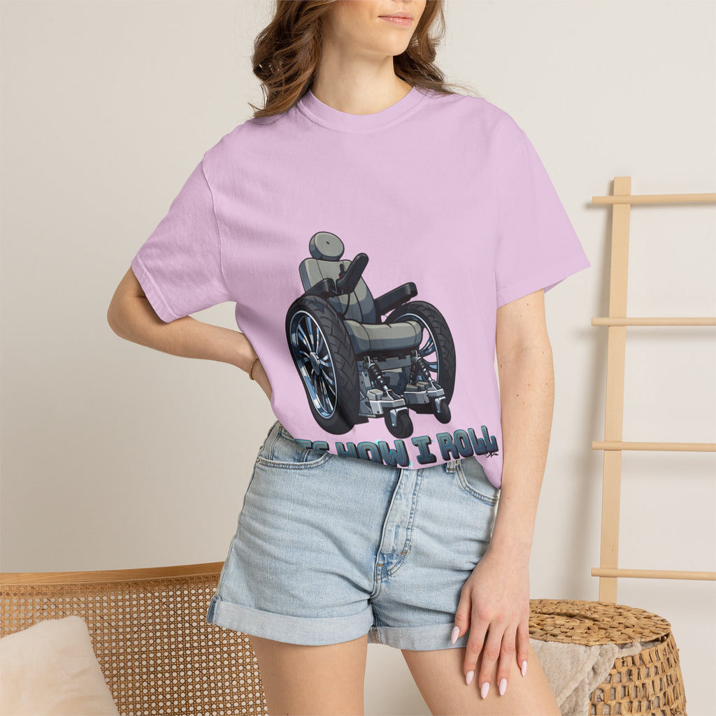 Adult T-Shirt — 'It's How I Roll' Wheelchair Graphic Tee