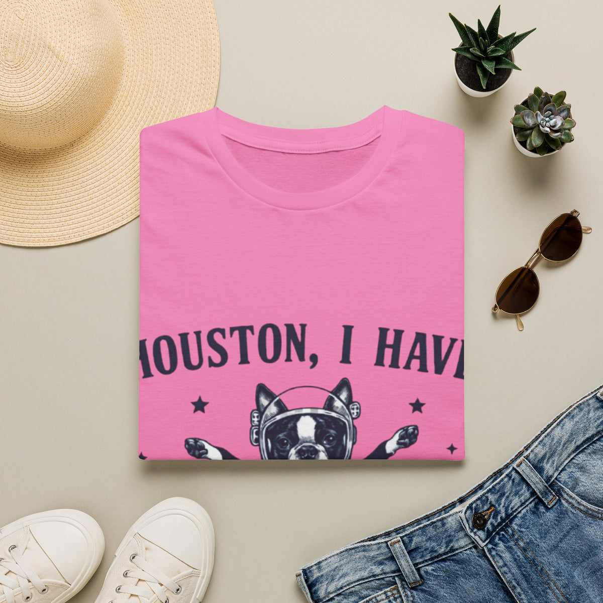 Adult T-Shirt — "Houston, I Have So Many Problems" Astronaut Dog Graphic Tee