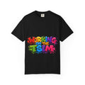 Working on the Tsim graffiti style Adult T-shirt | colorful street art text