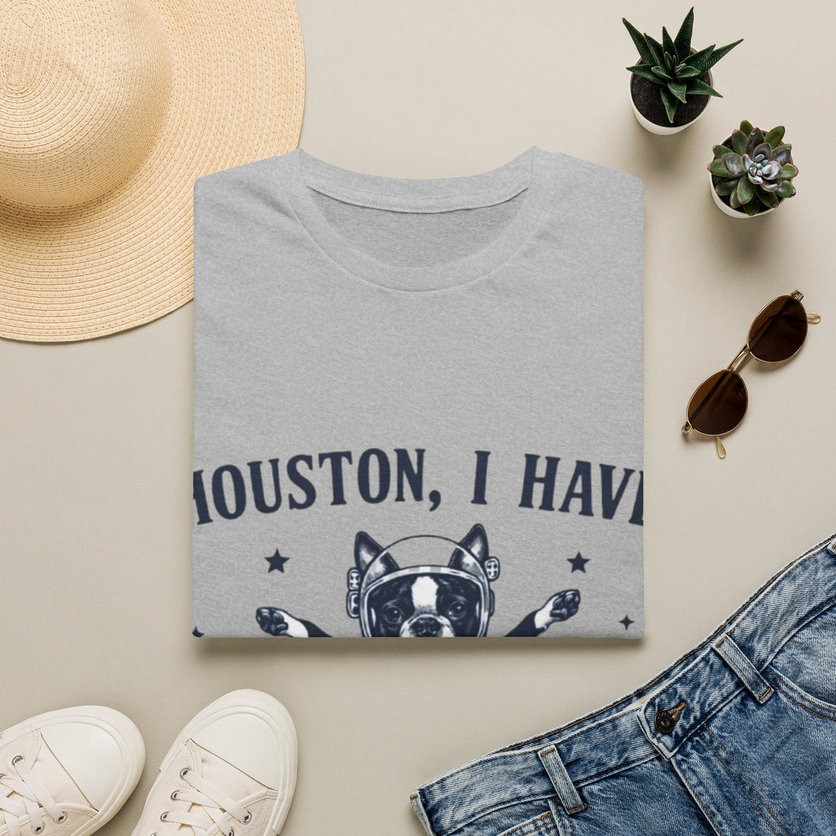 Adult T-Shirt — "Houston, I Have So Many Problems" Astronaut Dog Graphic Tee