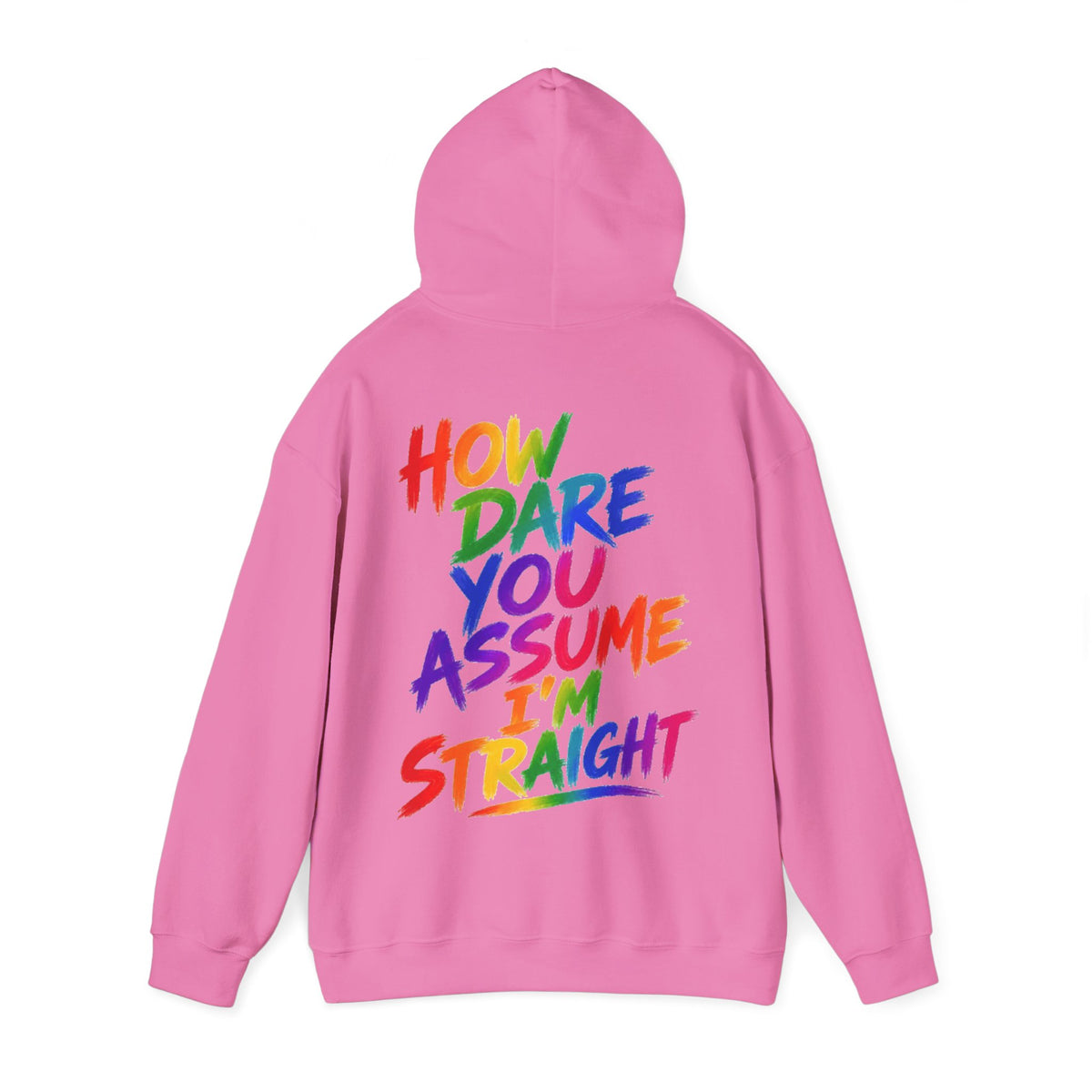 How Dare You Assume I'm Straight Adult Hoodie — Rainbow Pride Statement Sweatshirt