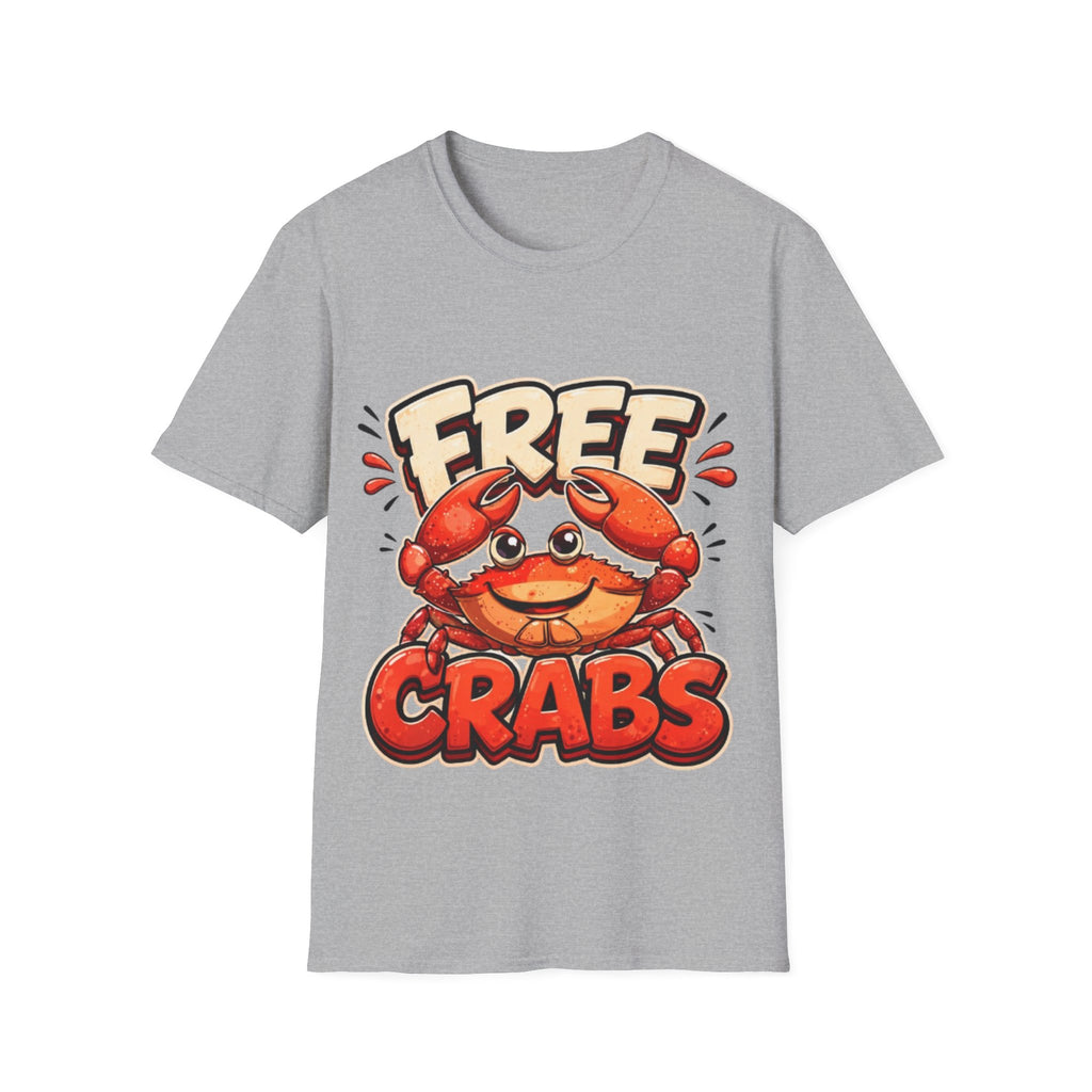 Free Crabs Adult T-Shirt — Funny Seafood Beach Graphic Tee