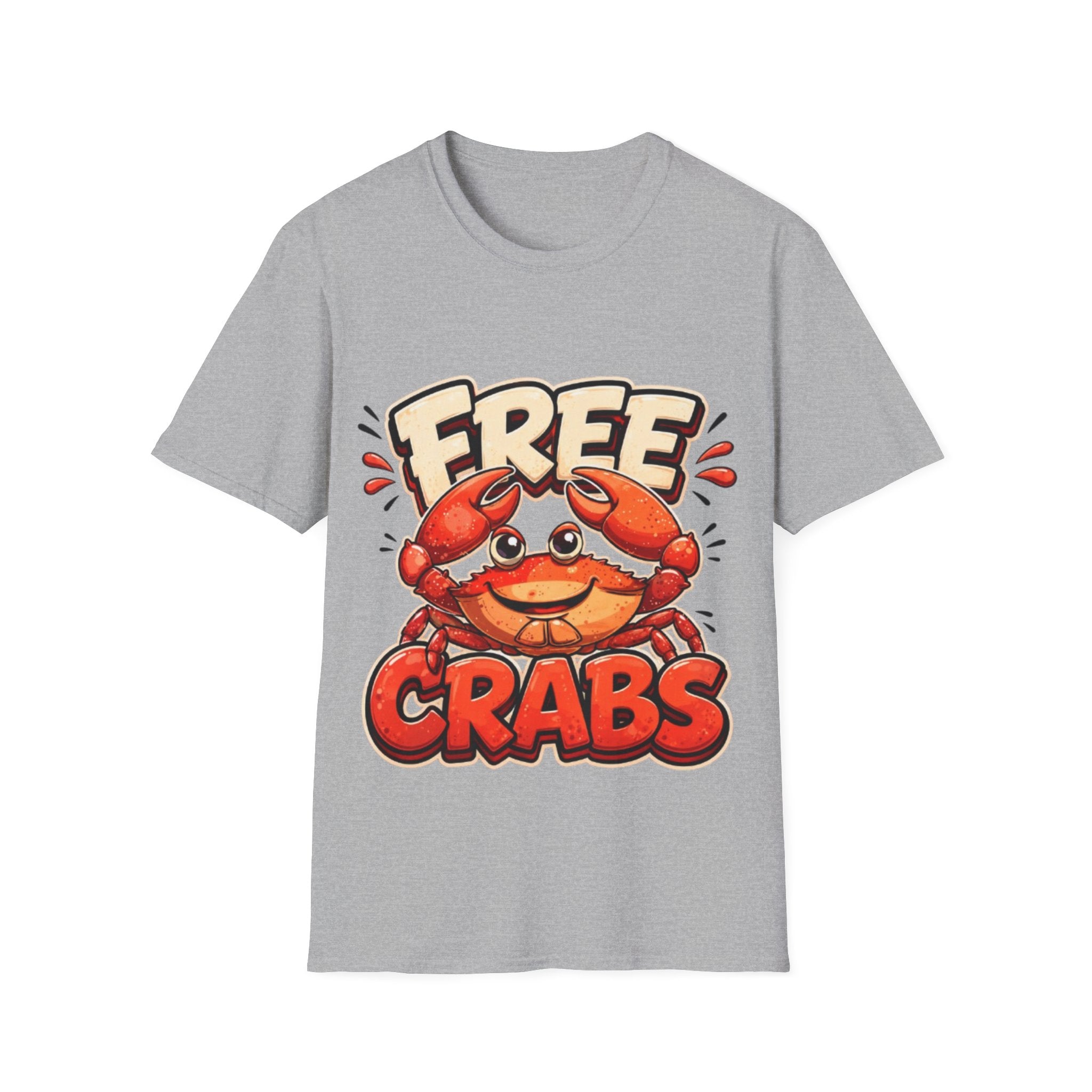 Free Crabs Adult T-Shirt — Funny Seafood Beach Graphic Tee