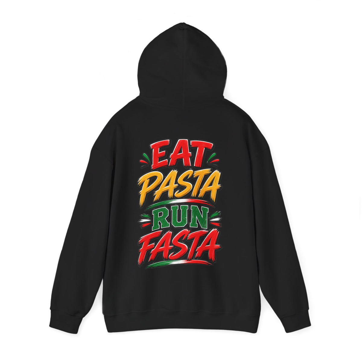 Adult Hoodie — "Eat Pasta Run Fasta" Graphic Pullover