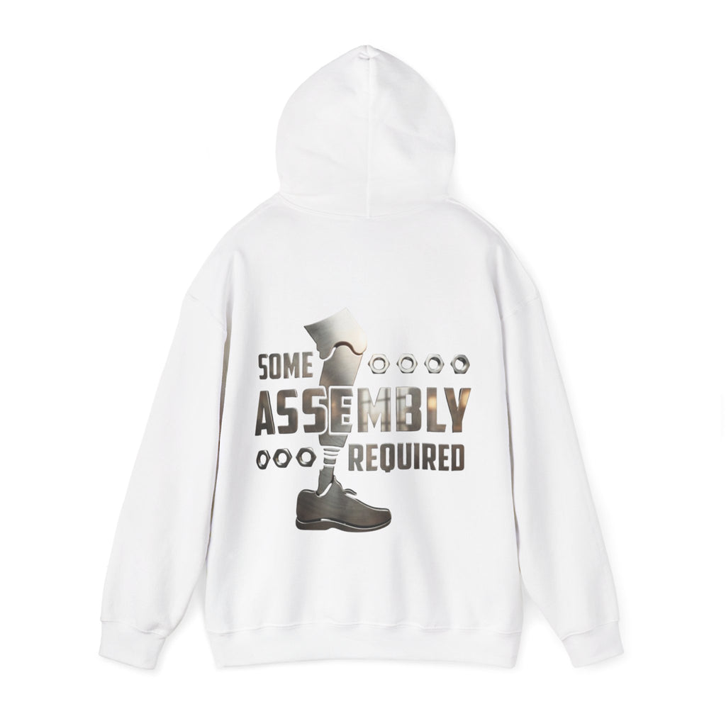 Adult Hoodie — "Some Assembly Required" Robot Leg Graphic Pullover