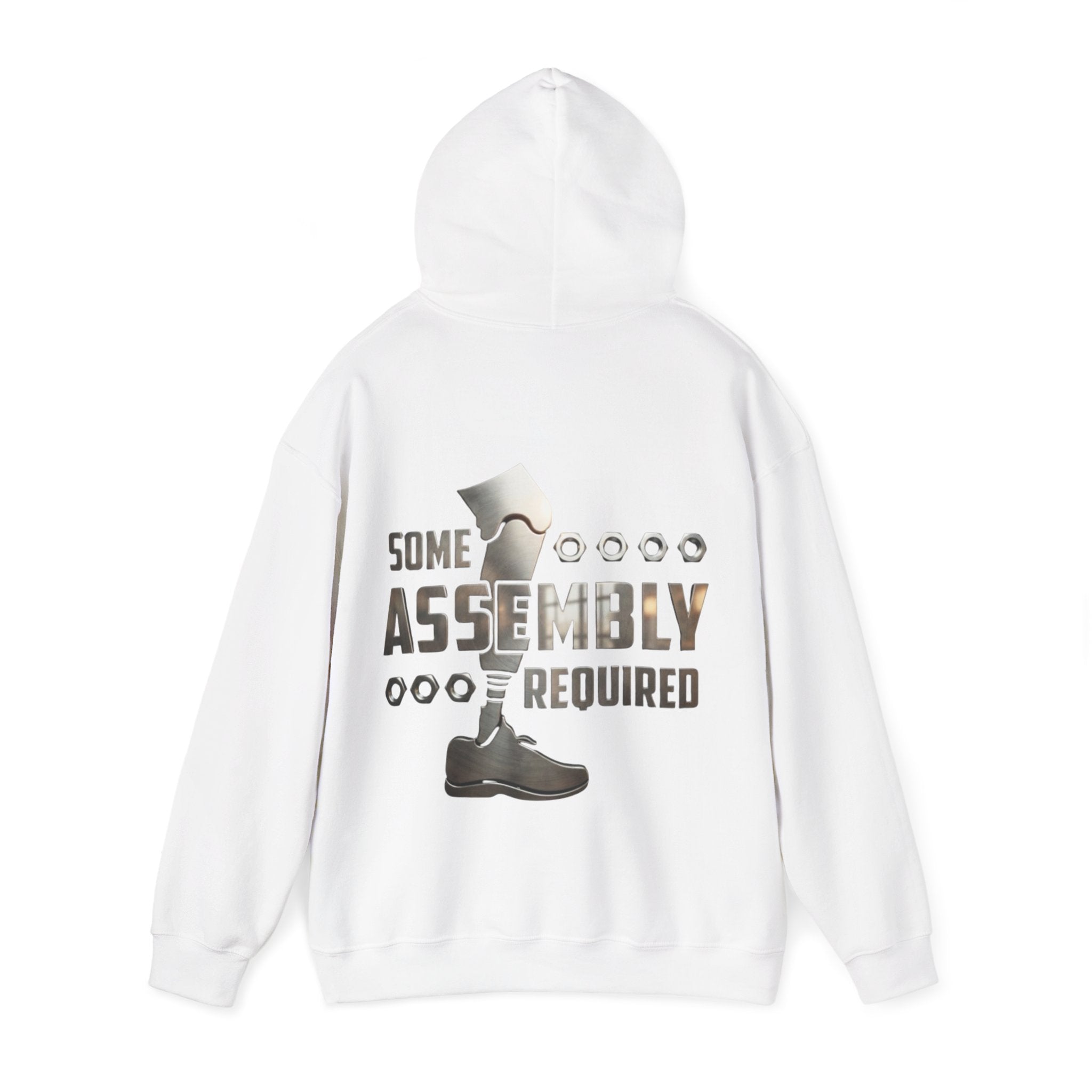 Adult Hoodie — "Some Assembly Required" Robot Leg Graphic Pullover