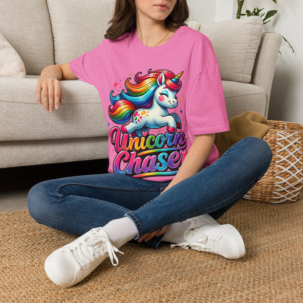 Funny Unicorn Chaser Adult T-Shirt — Rainbow Magical Unicorn Tee
