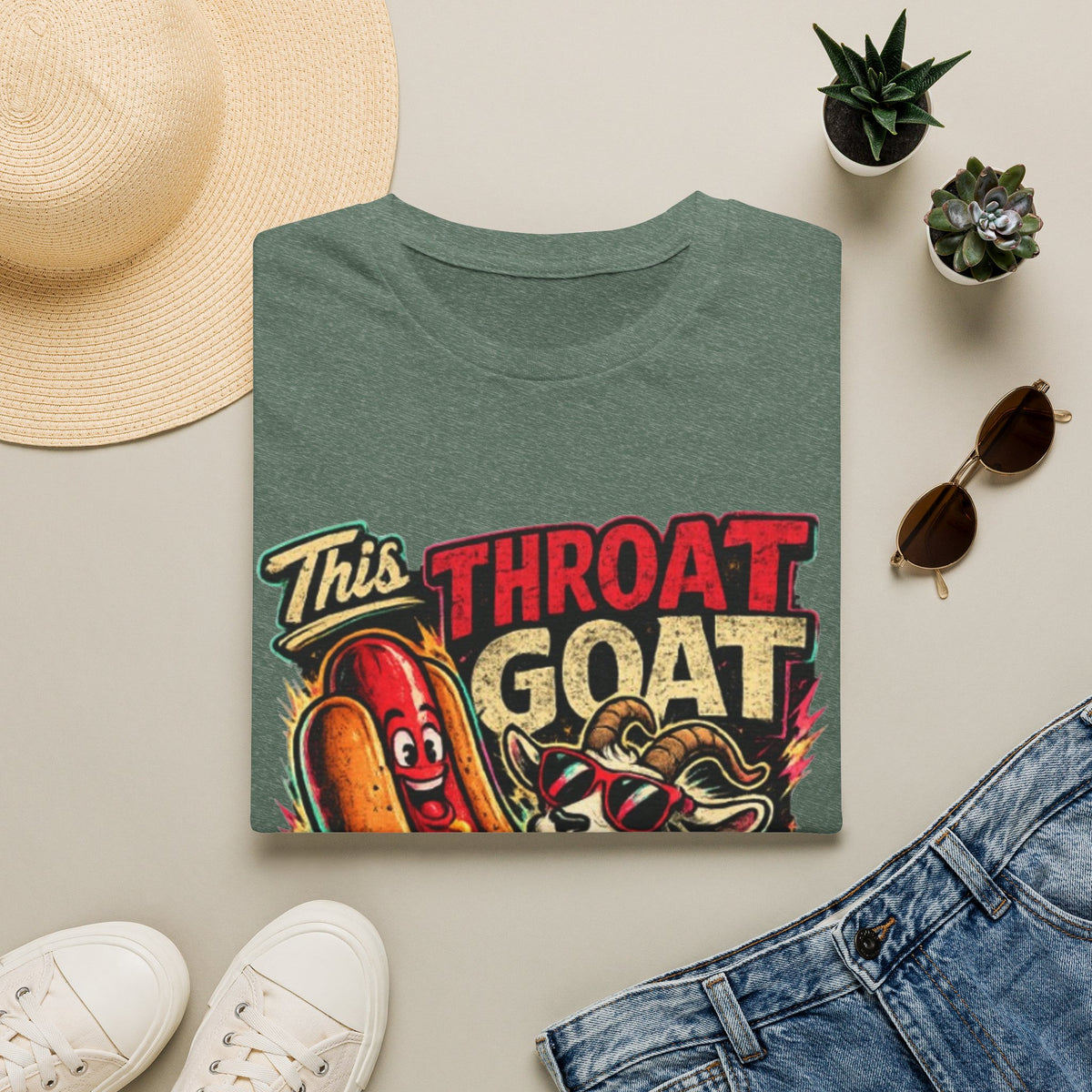 This Throat Goat Adult T-Shirt — Retro Hot Dog Graphic Tee