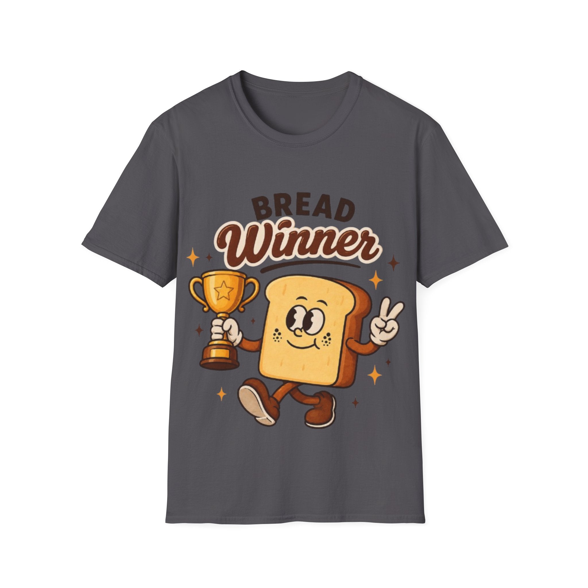 Bread Winner Adult T‑Shirt — Funny Toast Cartoon Tee for Bakers & Breakfast Lovers