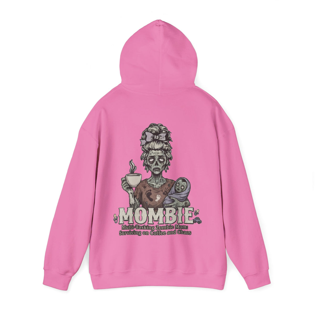 Mombie Adult Hoodie — “Mombie” Funny Coffee & Chaos Mom Sweatshirt