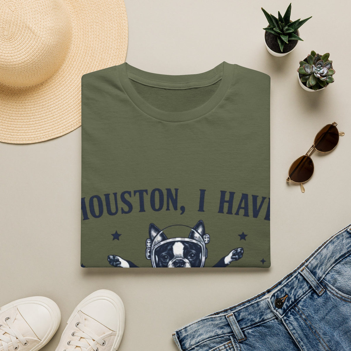 Adult T-Shirt — "Houston, I Have So Many Problems" Astronaut Dog Graphic Tee