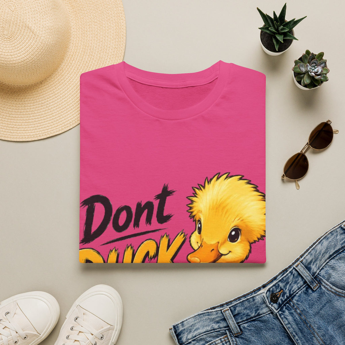 Don't Duck With Me Adult T-Shirt — Cute Yellow Duck Graphic Tee