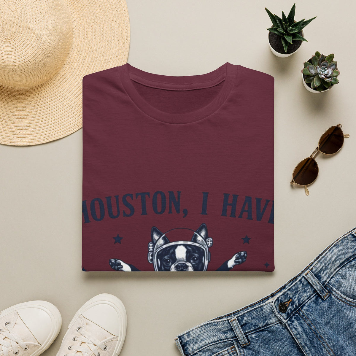 Adult T-Shirt — "Houston, I Have So Many Problems" Astronaut Dog Graphic Tee
