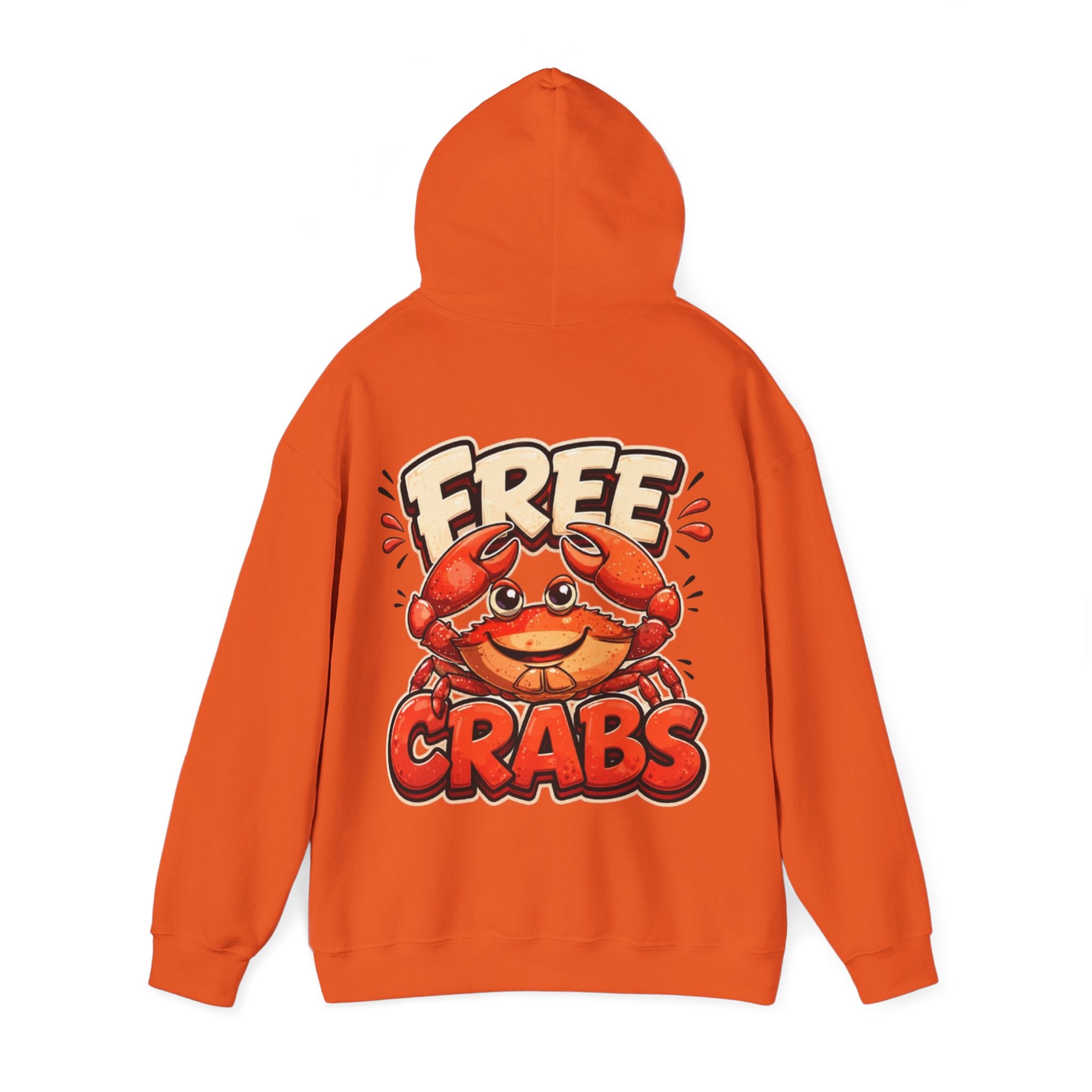 Adult Hoodie — Cute 'Free Crabs' Cartoon Crab Graphic Pullover