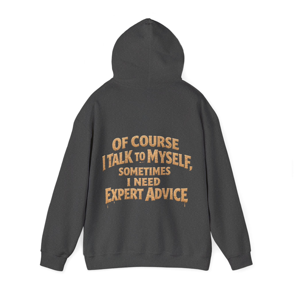 Funny "I Talk to Myself" Adult Hoodie — Expert Advice Graphic Sweatshirt