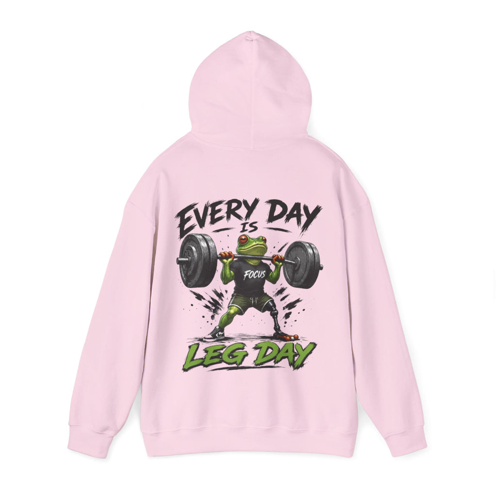 Adult Hoodie - "Every Day Is Leg Day" Frog Weightlifting Gym Hoodie