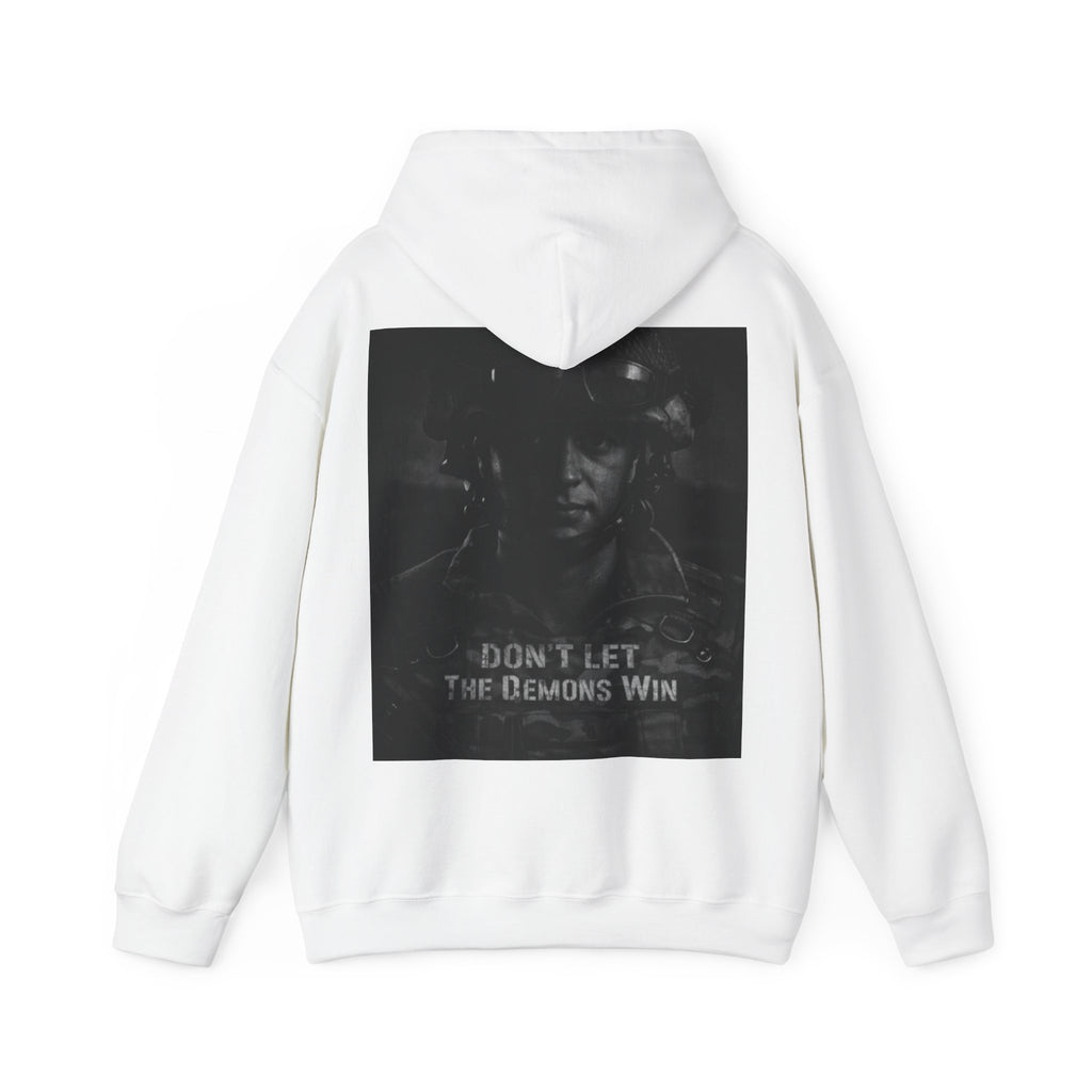 Adult Hoodie — 'Don't Let The Demons Win' Military Soldier Graphic Hoodie