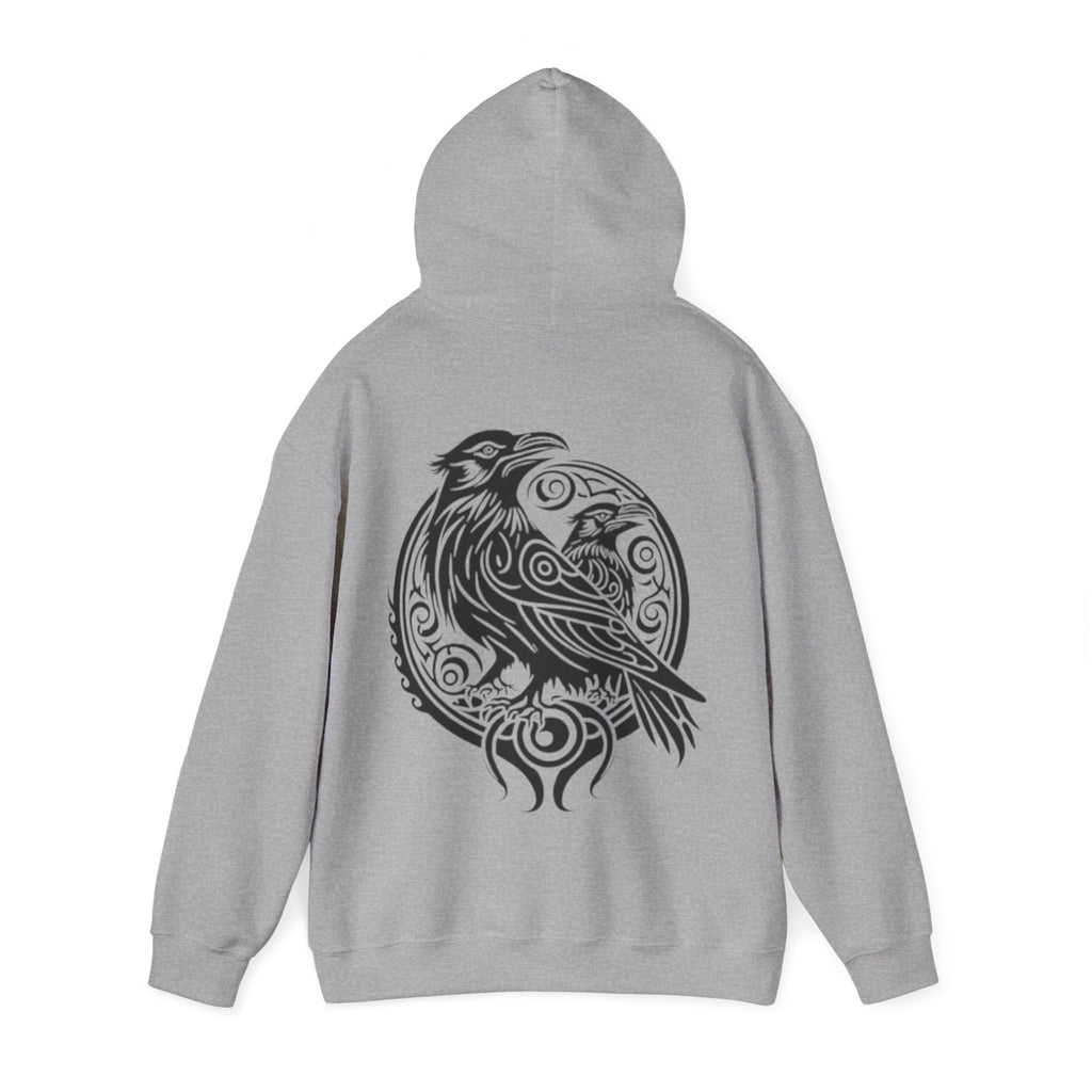 Odens Raven'sTribal Circle Adult Hoodie — Huginn and Muninn