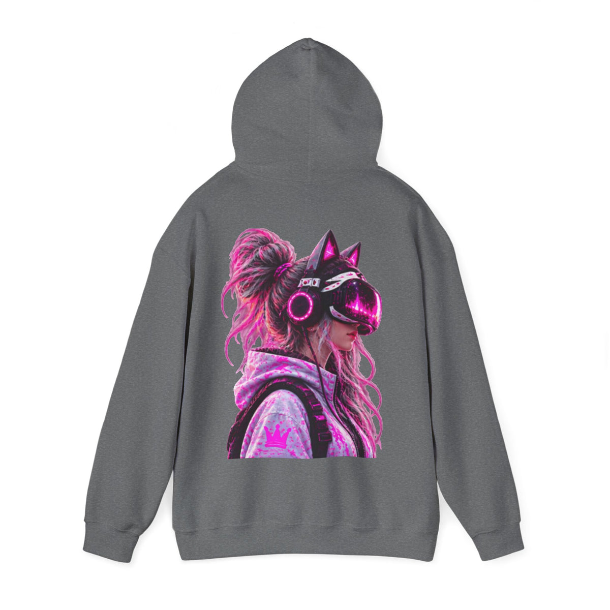 Cyberpunk VR Adult Hoodie — Neon Retro Gamer Aesthetic