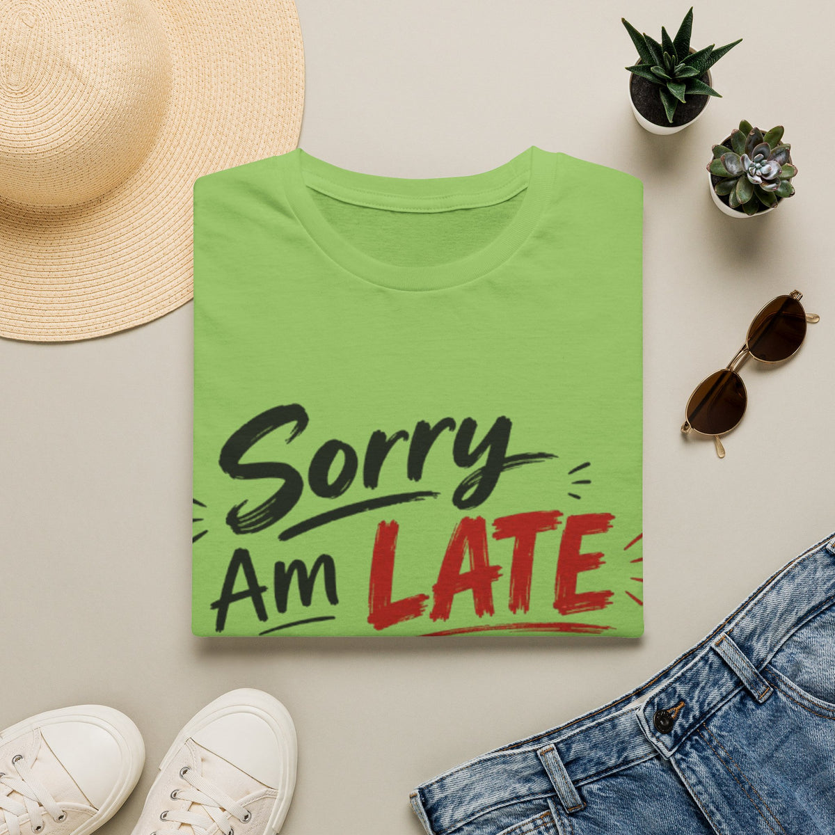 Sorry I’m Late Adult T-Shirt — Funny Graphic Tee ('Sorry Am Late I Didn’t Want To Come')