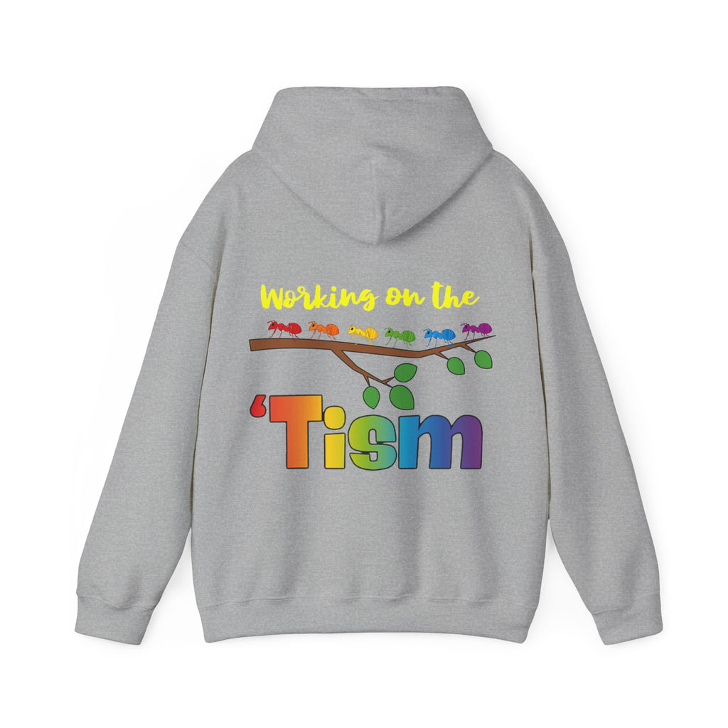 Working on the 'Tism Adult Hoodie | Rainbow Branch Design