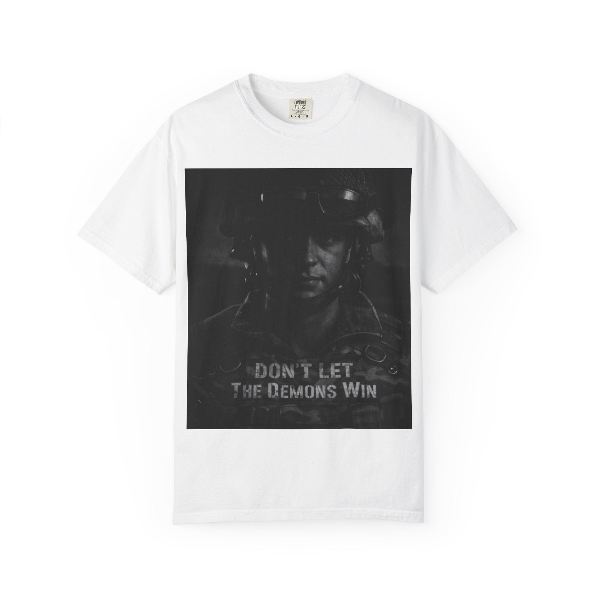 Don't Let the Demons Win T-Shirt — Dark Tactical Graphic Tee