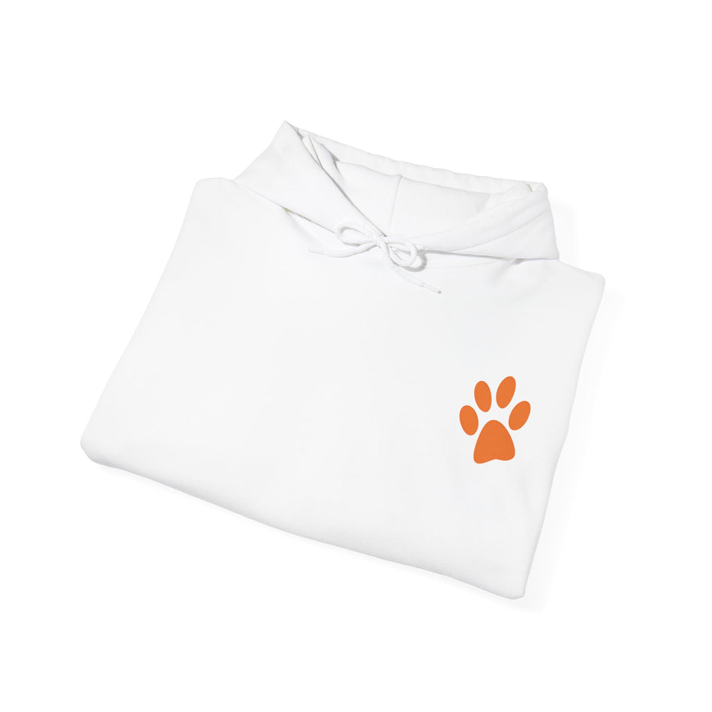 A Little Hat-Titude Puppy Illustration Adult Hoodie | Cute Dog Paw Chest Print