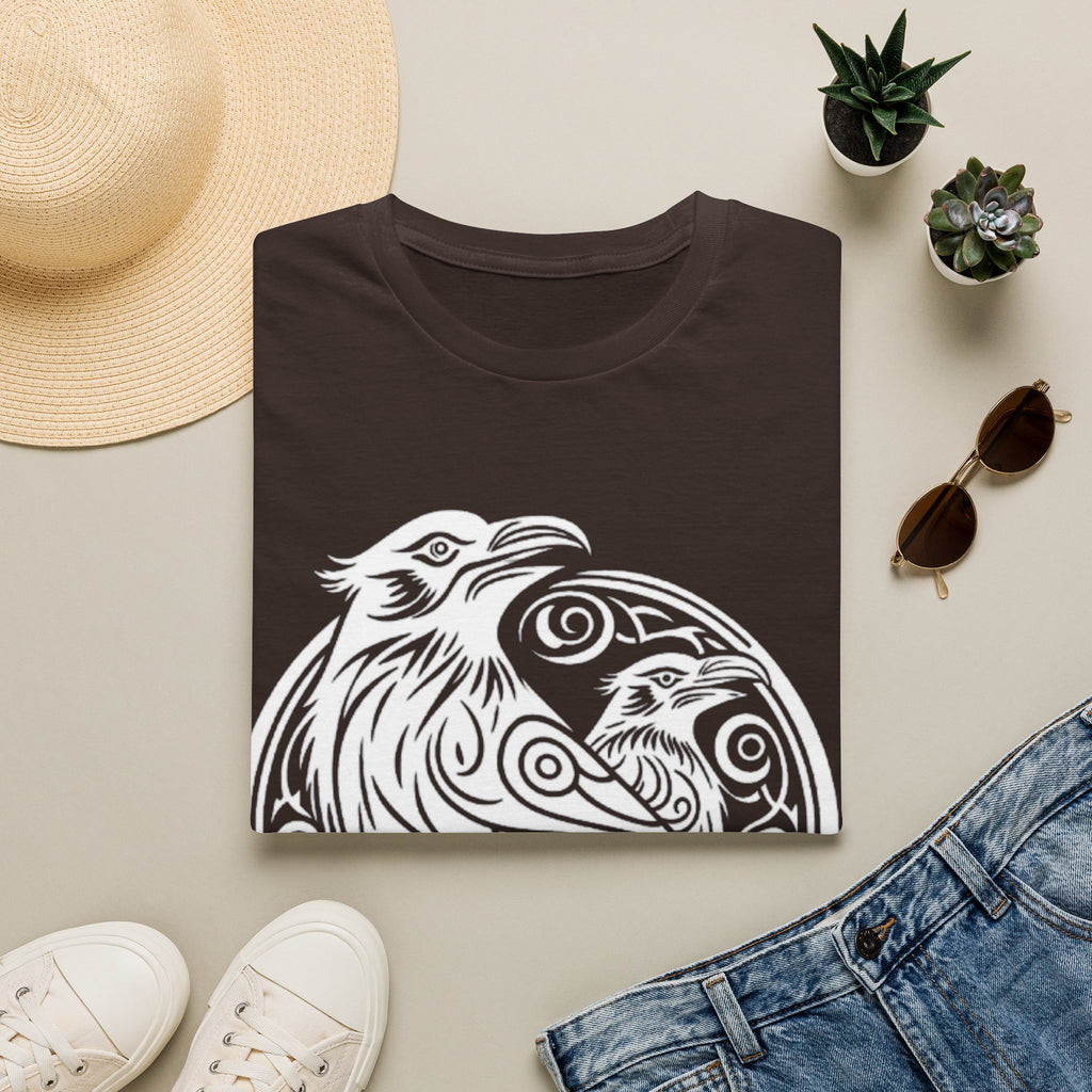 Odens Raven's Tribal Art Adult T-Shirt — Huginn and Muninn
