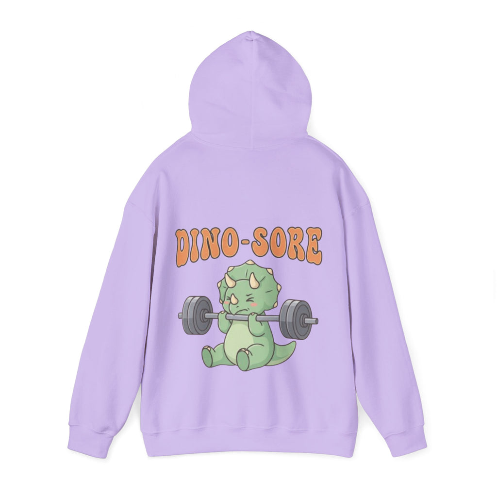 Dino-Sore Adult Hoodie — Cute Triceratops Weightlifting Sweatshirt