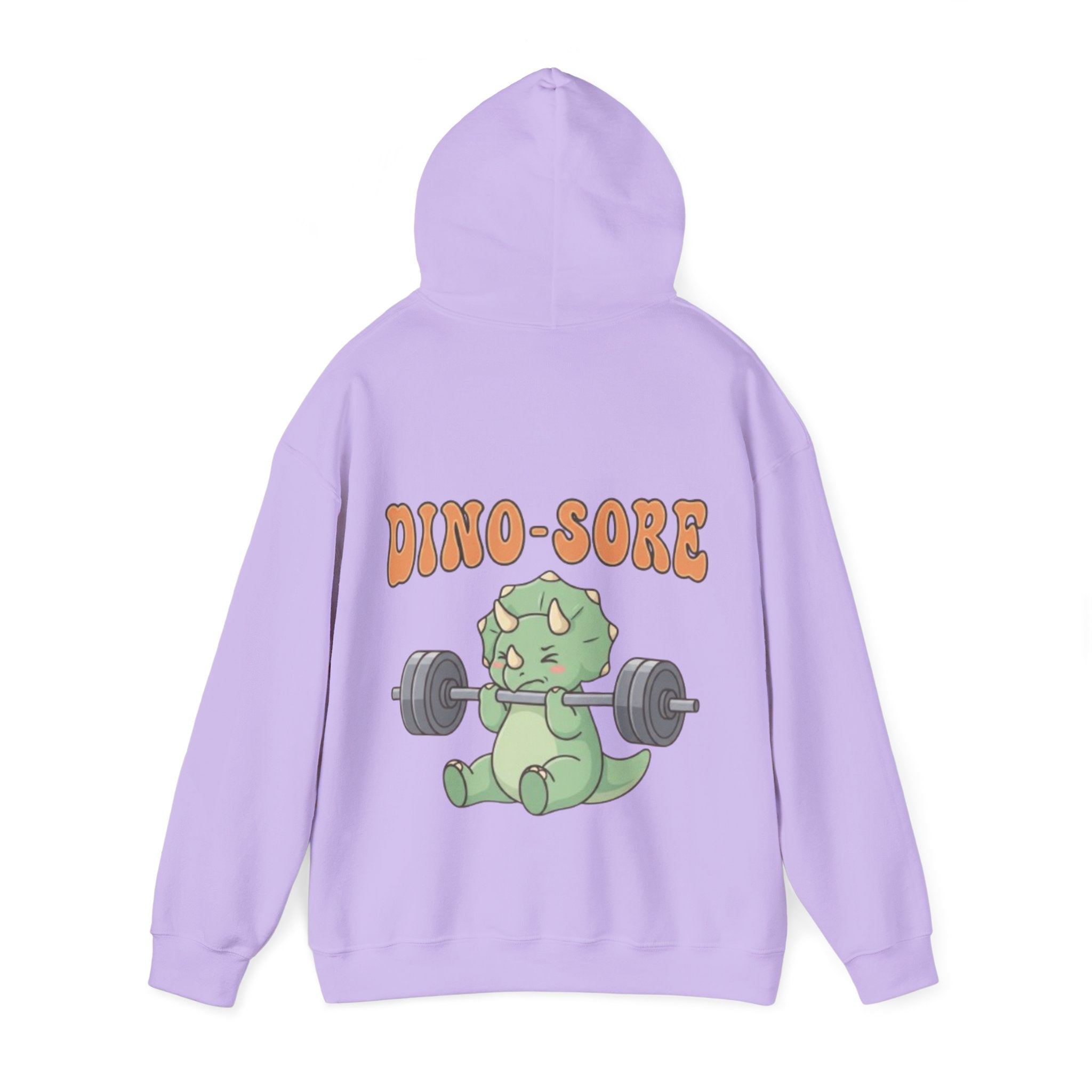Dino-Sore Adult Hoodie — Cute Triceratops Weightlifting Sweatshirt