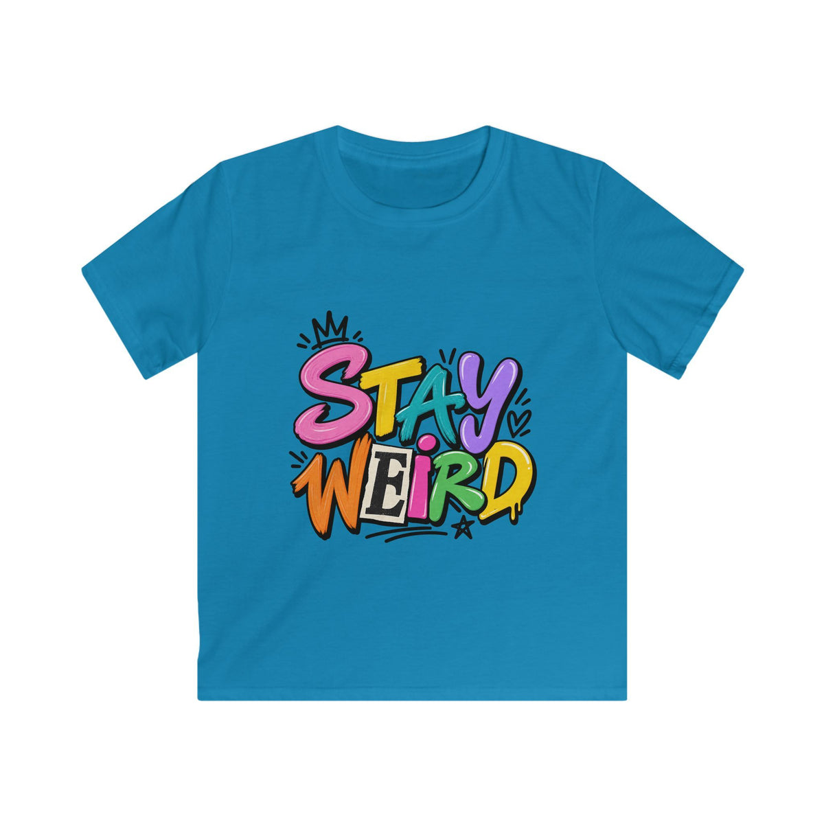 Kids T-shirt - "Stay Weird" Colorful Graffiti Shirt for Kids, Playful Self-Expression Gift