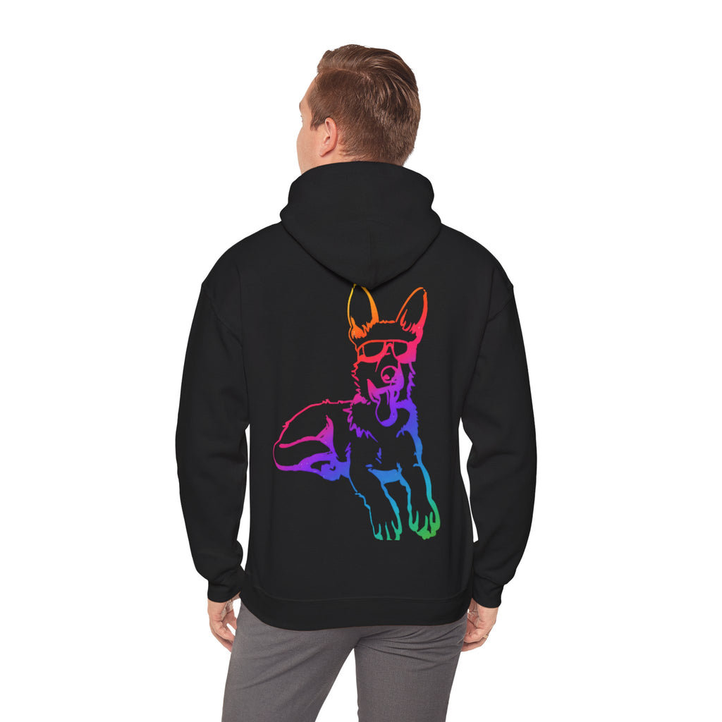 Rainbow Neon German Shepherd Hoodie |  Adults Hoodie
