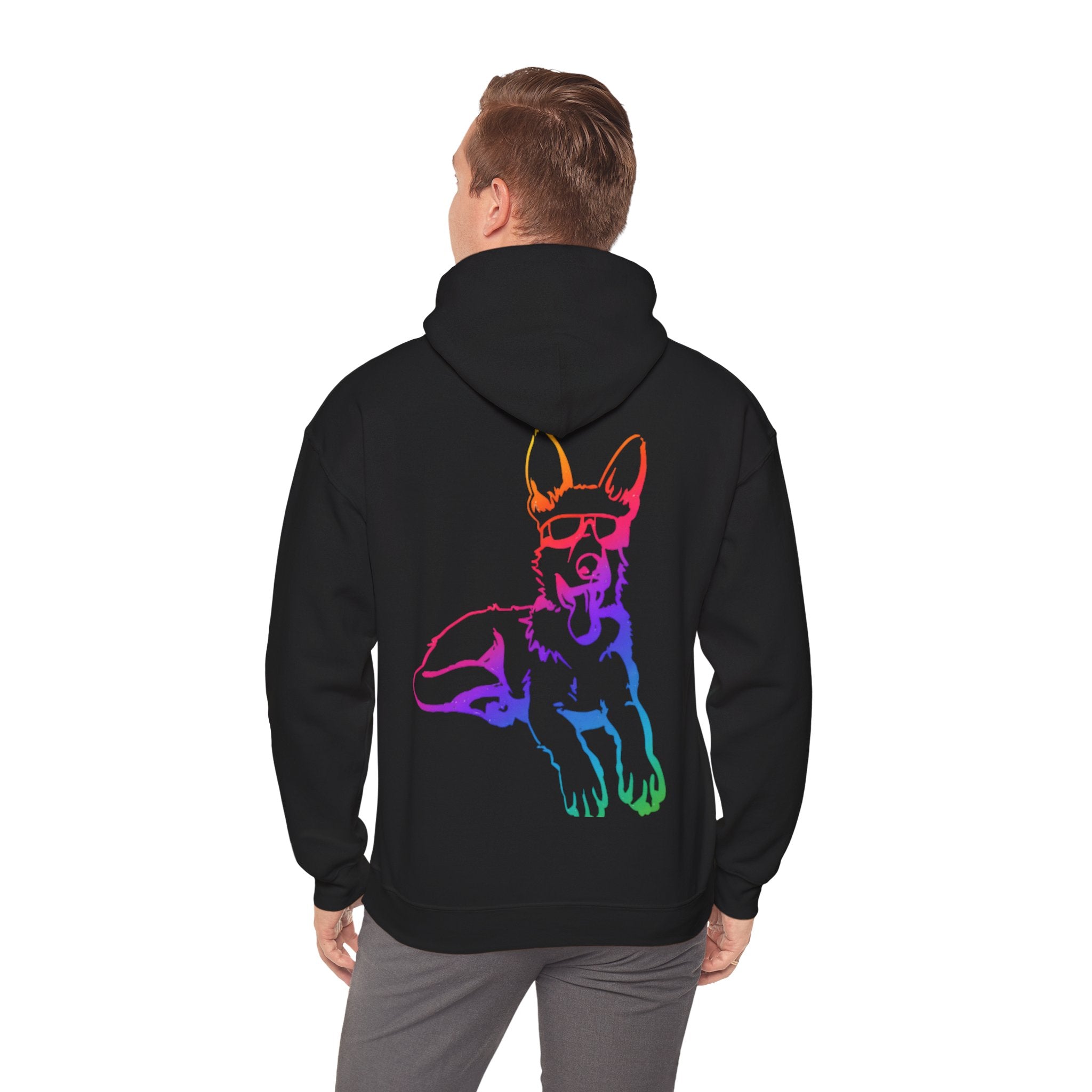 Rainbow Neon German Shepherd Hoodie |  Adults Hoodie