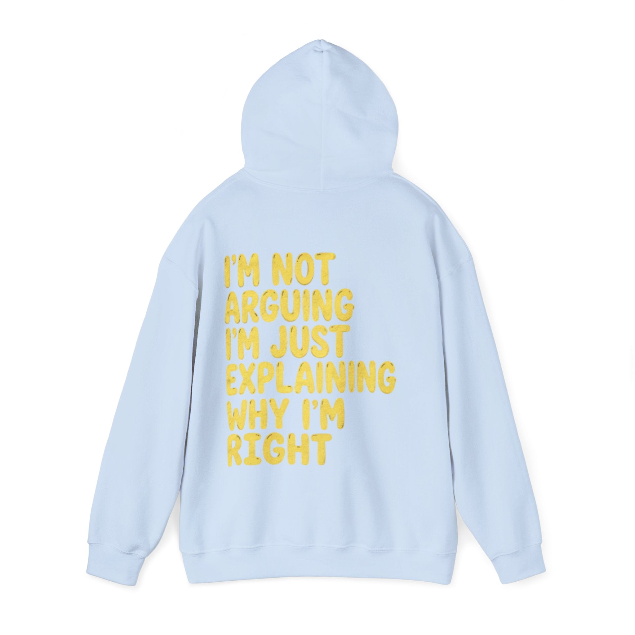 I'm Not Arguing Adult Hoodie — Funny "I'm Just Explaining Why I'm Right" Graphic Hoodie