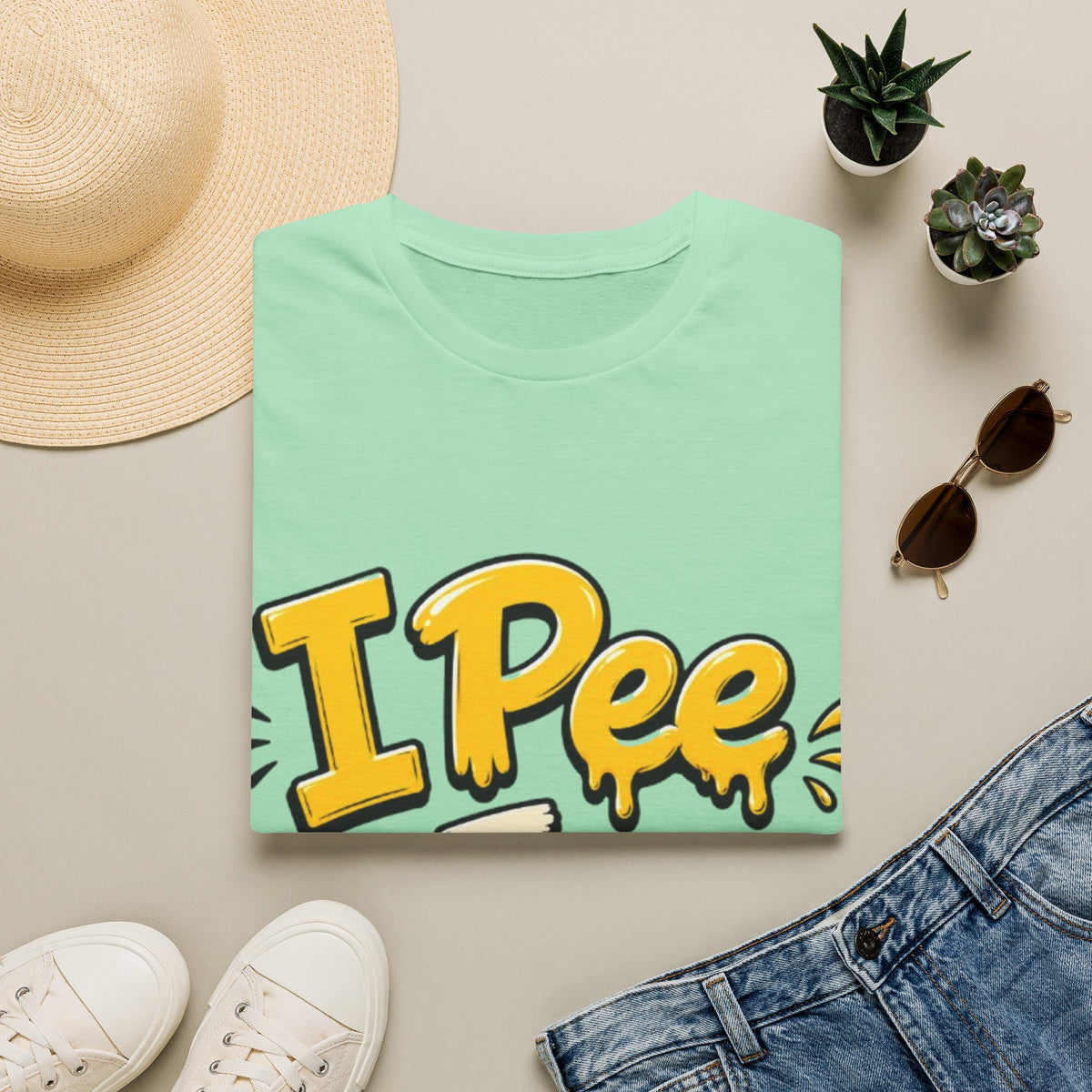 Funny "I Pee in Pools" Adult T-Shirt — Humorous Summer Pool Party Tee