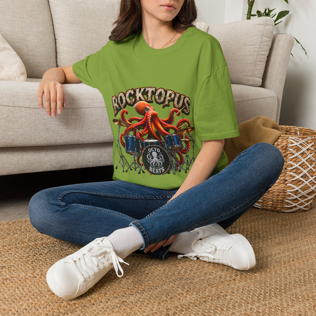 Rocktopus Drummer Adult T-Shirt — Octopus Band Vintage Rock Tee