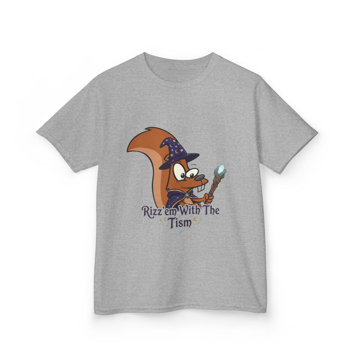 Wizard Fox kids Kids T‑Shirt — "Rizz em With The 'Tism" Cute Magical Tee