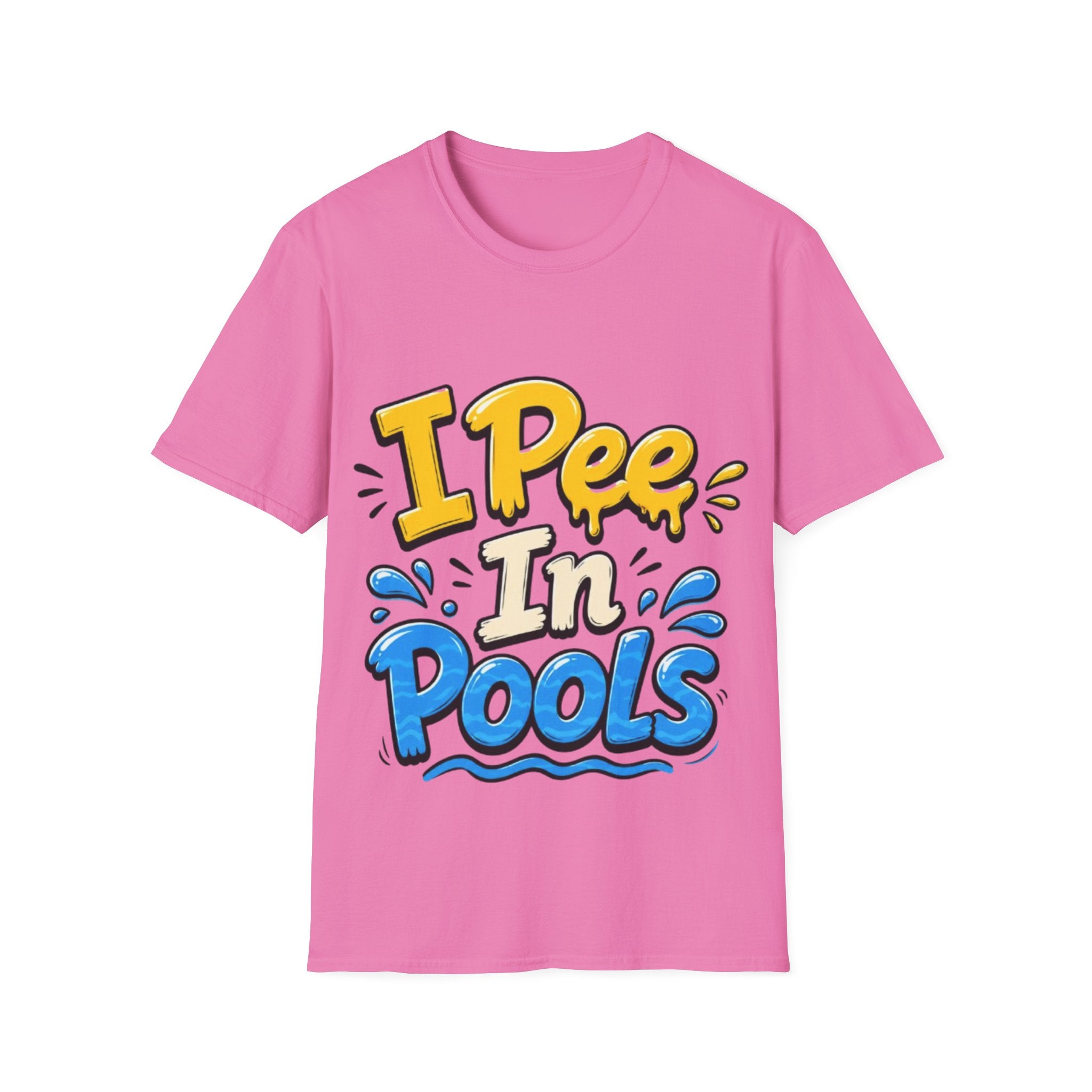 Funny "I Pee in Pools" Adult T-Shirt — Humorous Summer Pool Party Tee