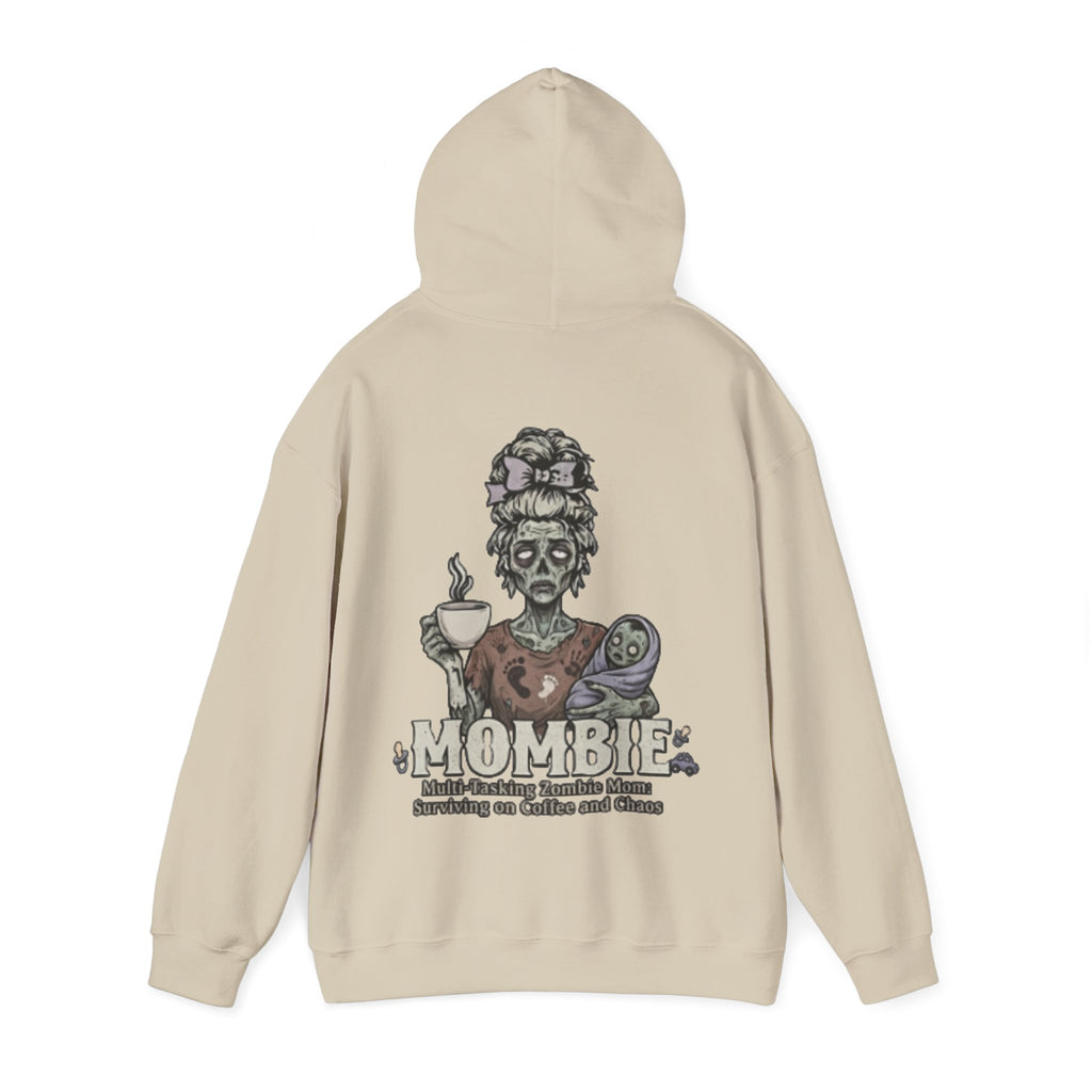 Mombie Adult Hoodie — “Mombie” Funny Coffee & Chaos Mom Sweatshirt