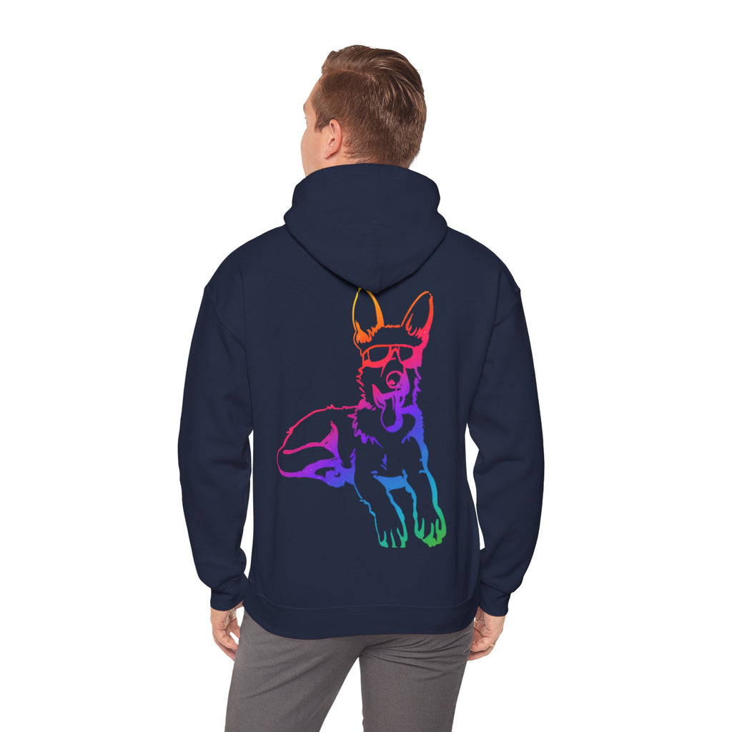 Rainbow Neon German Shepherd Hoodie |  Adults Hoodie