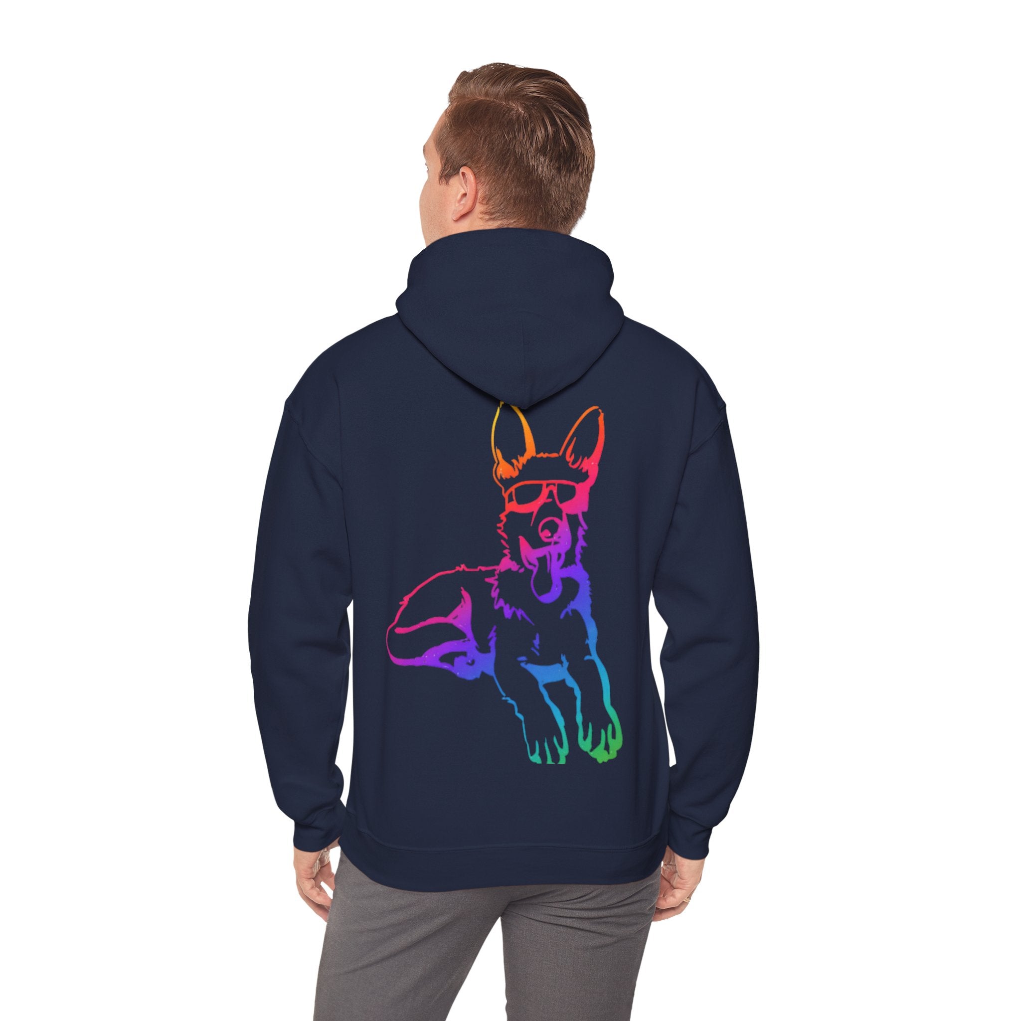 Rainbow Neon German Shepherd Hoodie |  Adults Hoodie