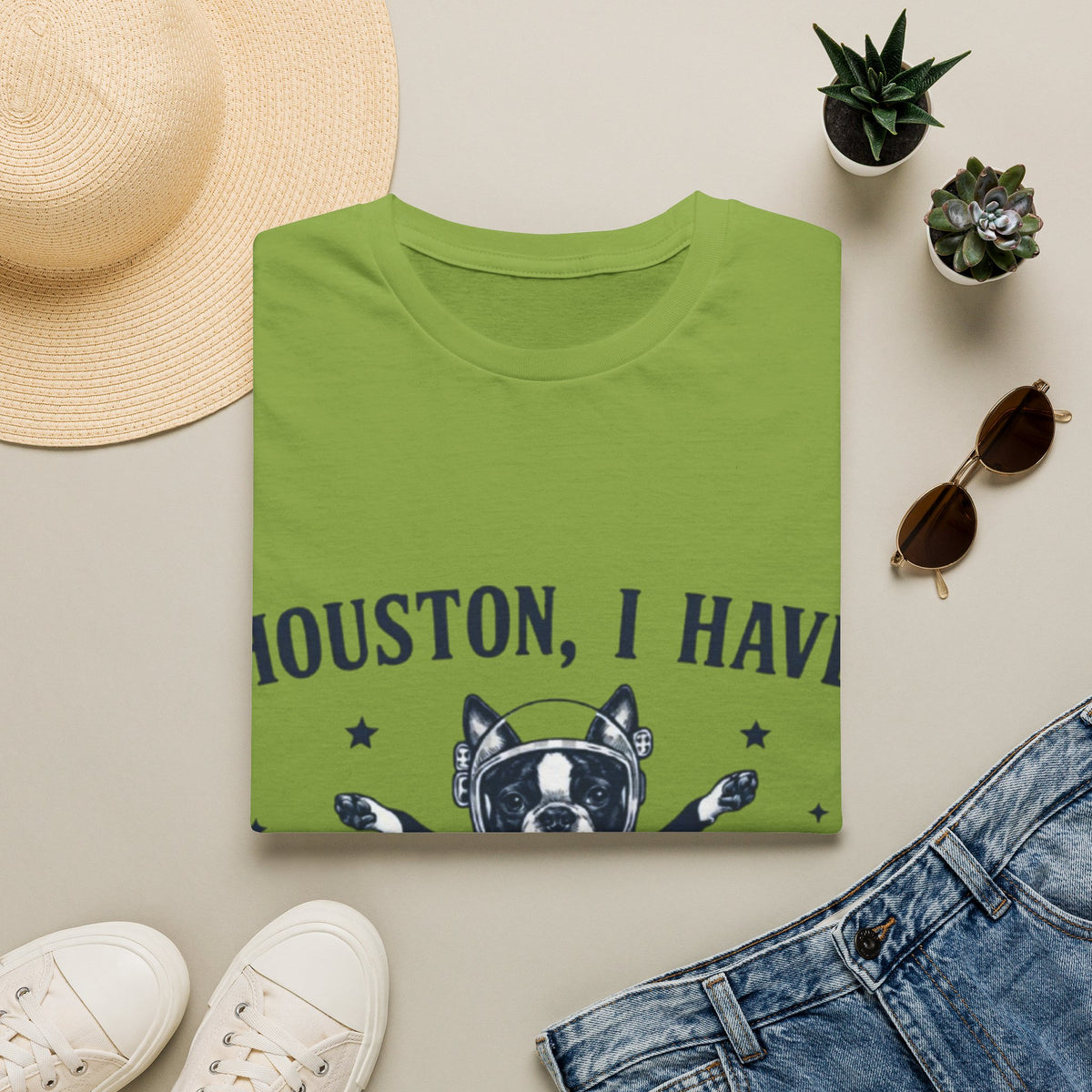 Adult T-Shirt — "Houston, I Have So Many Problems" Astronaut Dog Graphic Tee