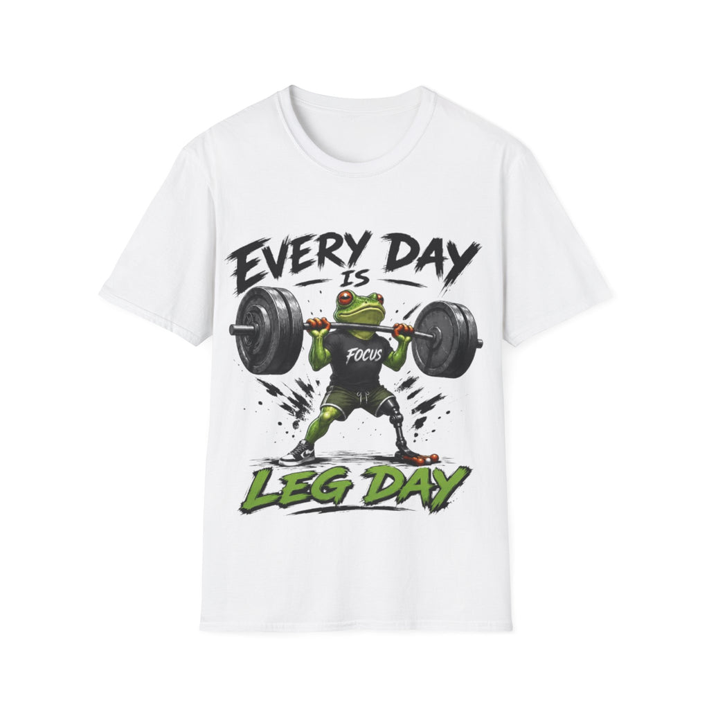 Weightlifting Frog Adult T‑Shirt — "Every Day Is Leg Day" Graphic Tee