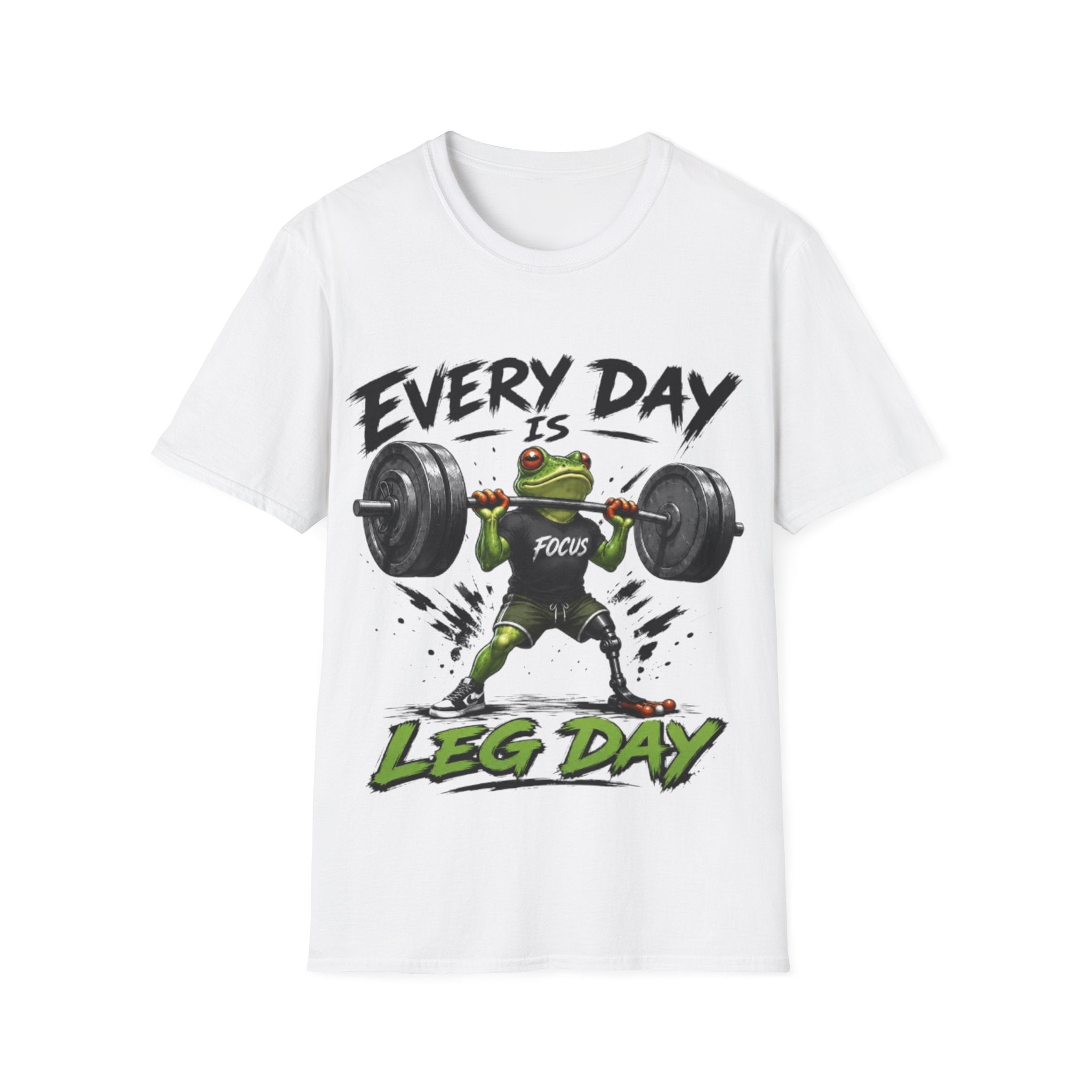 Weightlifting Frog Adult T‑Shirt — "Every Day Is Leg Day" Graphic Tee